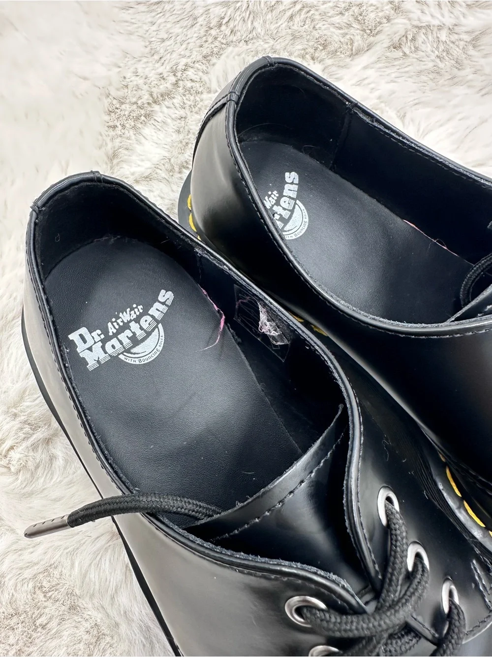 Dr. Martens 1461 Quad Platform Black Smooth Leather Shoes Mens Size 8